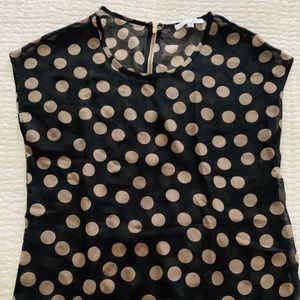 Polka Dot top black size Small